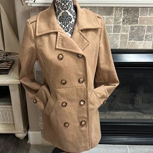 Michael Kors Tan Double-Breasted Coat